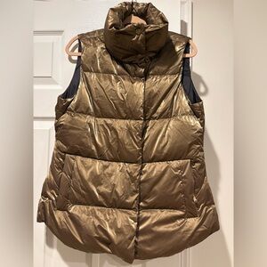 Women's Gold Puffer Vest